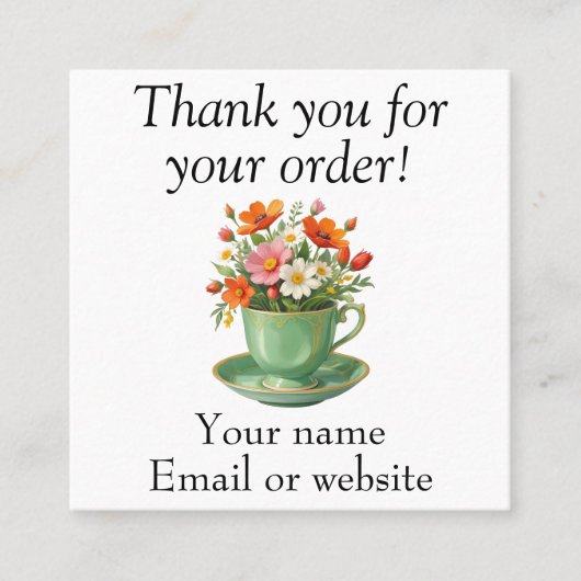 Cartes de visite merci pour votre commande (Devant)