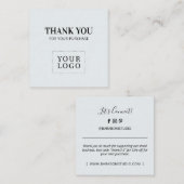 Cartes de visite merci simples modernes grises (Devant / Derrière)