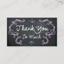 Cartes de visite Merci tableau noir