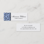 Cartes de visite micro de beauté bleue de damassé (Devant / Derrière)