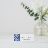 Cartes de visite micro de beauté bleue de damassé (Debout devant)
