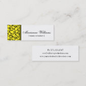 Cartes de visite micro de beauté jaune de damassé (Devant / Derrière)