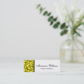 Cartes de visite micro de beauté jaune de damassé (Debout devant)