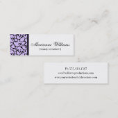 Cartes de visite micro de beauté lilas de damassé (Devant / Derrière)