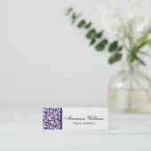 Cartes de visite micro de beauté lilas de damassé (Debout devant)