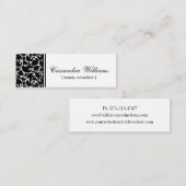Cartes de visite micro de beauté noire de damassé (Devant / Derrière)