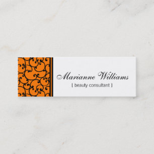 Cartes de visite micro de beauté orange de damass