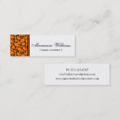 Cartes de visite micro de beauté orange de damassé (Devant / Derrière)