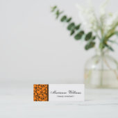 Cartes de visite micro de beauté orange de damassé (Debout devant)