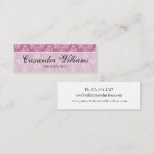Cartes de visite micro de beauté rose de damassé (Devant / Derrière)