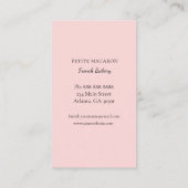 Cartes de visite mignonnes Macarons rose boulanger (Dos)