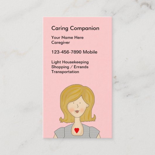 Cartes de visite mignonnes pour soignant simples (Devant)