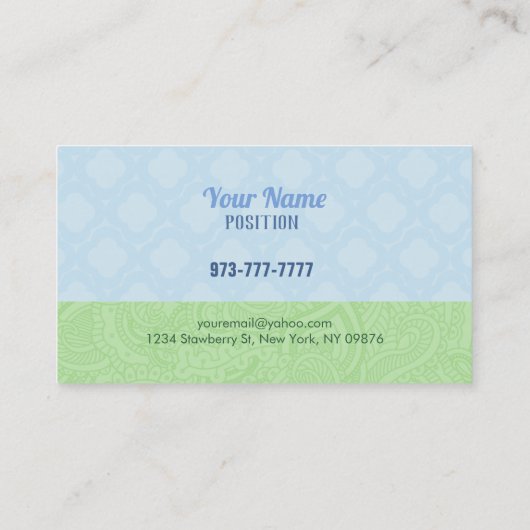 Cartes de visite mignons de babysitter (Dos)