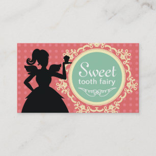 Cartes de visite mignons de fille de petit gâteau