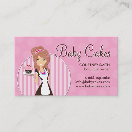 Cartes de visite mignons de petit gâteau (Devant)