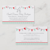 Cartes de visite mignons gris rouges de boutique (Devant / Derrière)