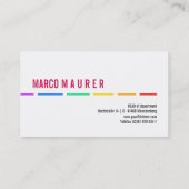 Cartes de visite Minimal Rainbow (Dos)