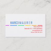 Cartes de visite Minimal Rainbow (Dos)