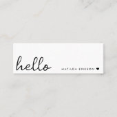 Cartes de visite minimales | Simple Hello Mini bla (Devant)