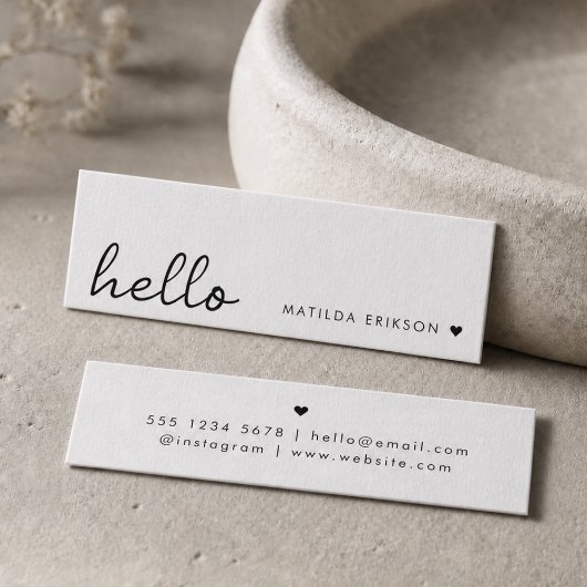 Cartes de visite minimales | Simple Hello Mini bla