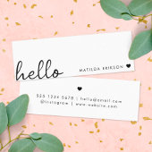 Cartes de visite minimales | Simple Hello Mini bla