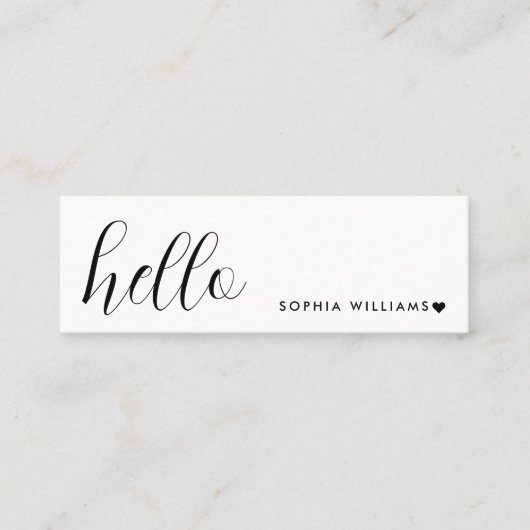 Cartes de visite minimales | Simple Hello Mini Bla (Devant)