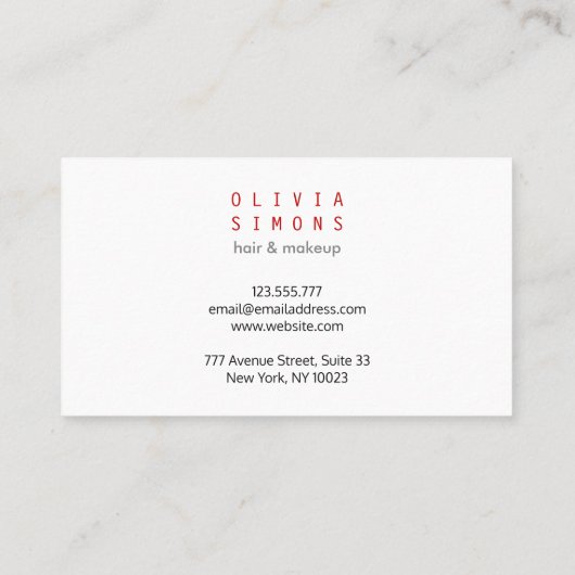 Cartes de visite minimalistes (Dos)