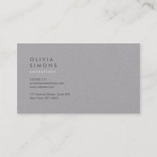 Cartes de visite minimalistes (Dos)