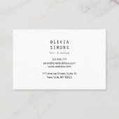 Cartes de visite minimalistes (Dos)