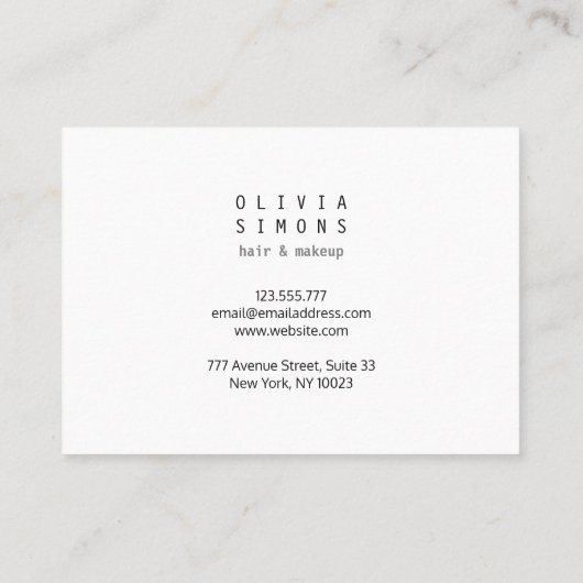 Cartes de visite minimalistes (Dos)