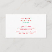 Cartes de visite minimalistes (Dos)