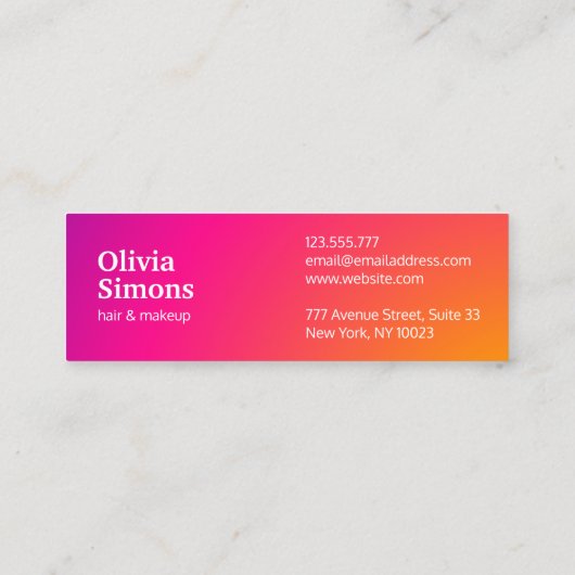 Cartes de visite minimalistes (Dos)