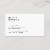 Cartes de visite minimalistes (Dos)