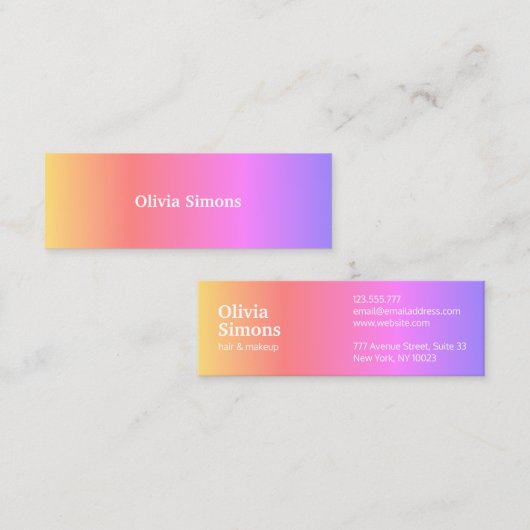 Cartes de visite minimalistes (Devant / Derrière)