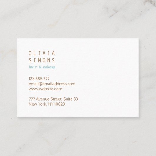 Cartes de visite minimalistes (Dos)