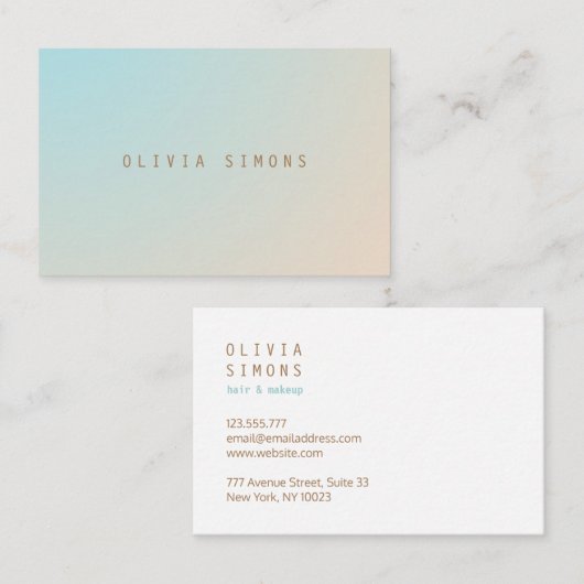 Cartes de visite minimalistes (Devant / Derrière)