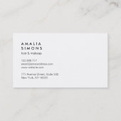 Cartes de visite minimalistes blancs (Dos)