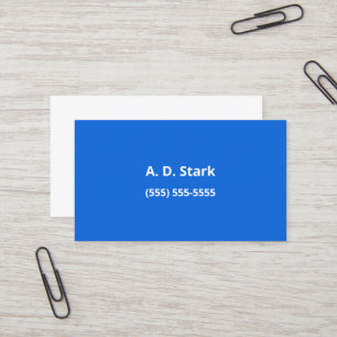 Cartes de visite minimalistes bleu moyen