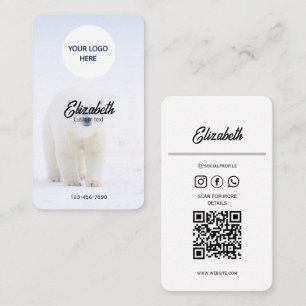 Cartes de visite minimalistes d'ours polaire - per