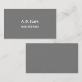 Cartes de visite minimalistes gris foncé (Devant / Derrière)