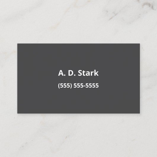 Cartes de visite minimalistes gris foncé (Devant)