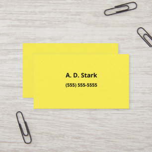 Cartes de visite minimalistes Jaune Solide