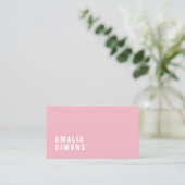Cartes de visite minimalistes roses (Debout devant)