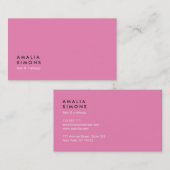 Cartes de visite minimalistes roses (Devant / Derrière)
