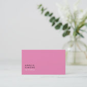 Cartes de visite minimalistes roses (Debout devant)
