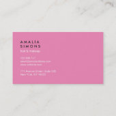 Cartes de visite minimalistes roses (Dos)