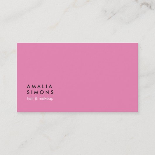 Cartes de visite minimalistes roses (Devant)