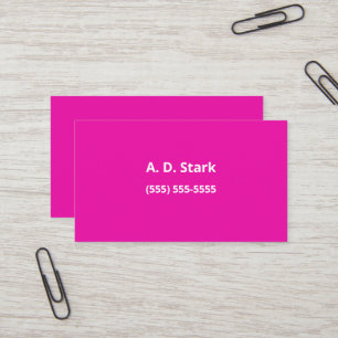 Cartes de visite minimalistes roses vifs