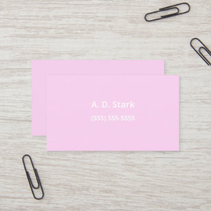 Cartes de visite minimalistes Solid Baby Pink