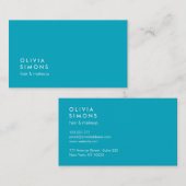 Cartes de visite minimalistes Turquoise (Devant / Derrière)